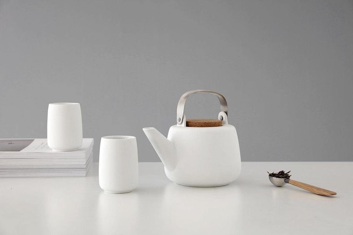 Nicola™ Porcelain Teapot - VIVA | Color=White