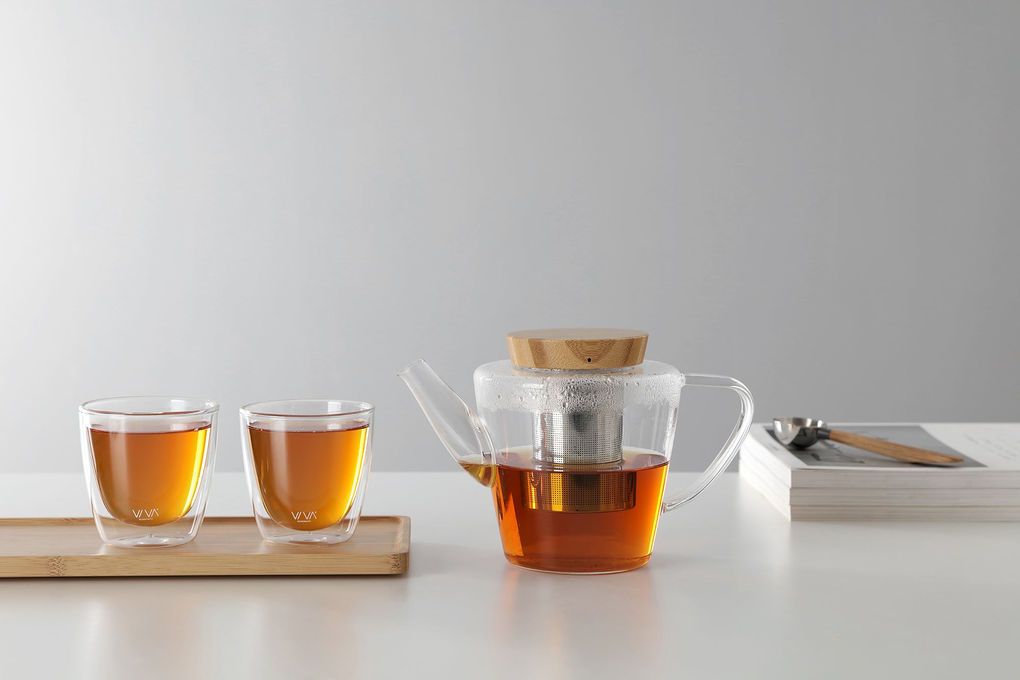 INFUSION™ Glass Teapot With Bamboo Lid - Large by Viva - VIVA