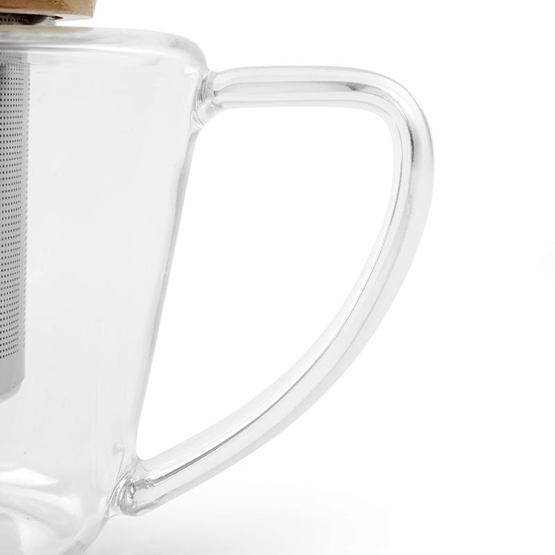 Glass Pitcher with Bamboo Lid, Glass Teapot Stovetop & Microwave Safe,  Glass Borosilicate Teapot with Removable Filter Spout, 51oz/1500ml, Teapot  for
