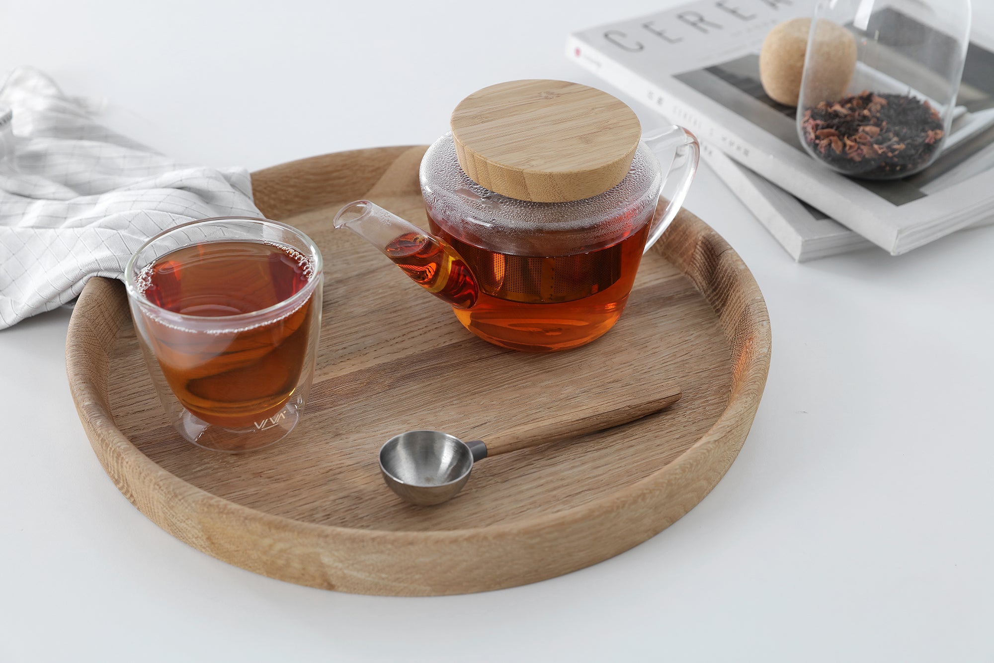 Glass Tea Pot with Bamboo Lid